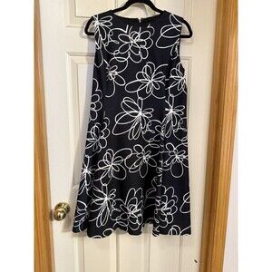DKNY Black White Floral Fit & Flare Dress Women’s US 12